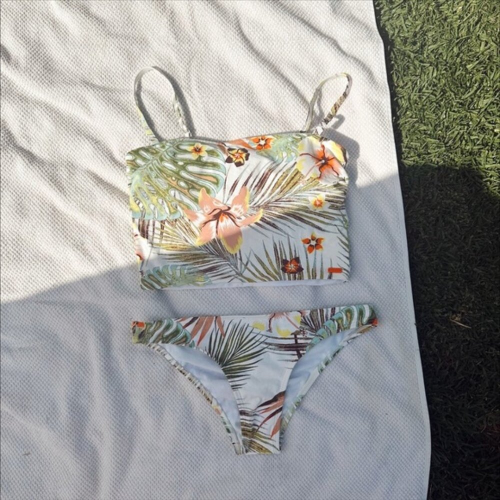 NW/OT ROXY classic retro 90’s style tropical tankini